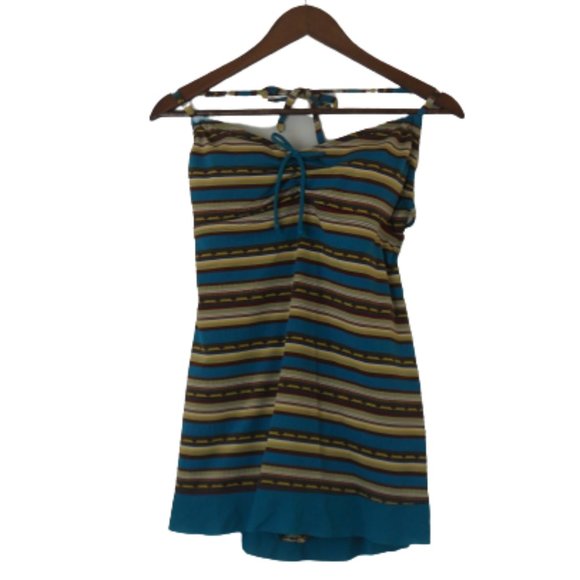 Mainstream Women's Striped Halter Swimdress SZ 12 - Picture 4 of 5
